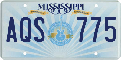 MS license plate AQS775