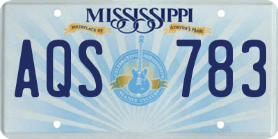 MS license plate AQS783