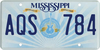 MS license plate AQS784