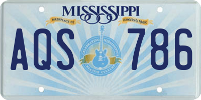 MS license plate AQS786