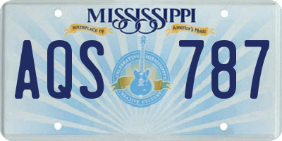 MS license plate AQS787