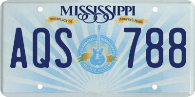 MS license plate AQS788