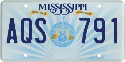 MS license plate AQS791