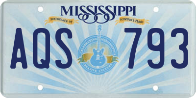 MS license plate AQS793