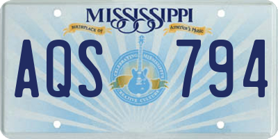 MS license plate AQS794