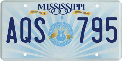 MS license plate AQS795