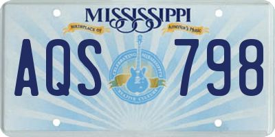 MS license plate AQS798