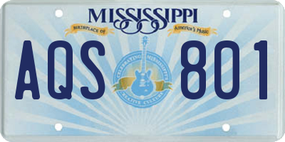 MS license plate AQS801