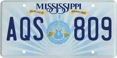 MS license plate AQS809