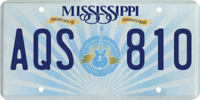 MS license plate AQS810