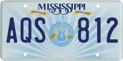 MS license plate AQS812