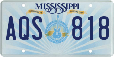 MS license plate AQS818