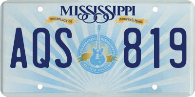 MS license plate AQS819