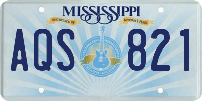 MS license plate AQS821