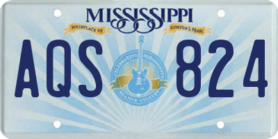 MS license plate AQS824