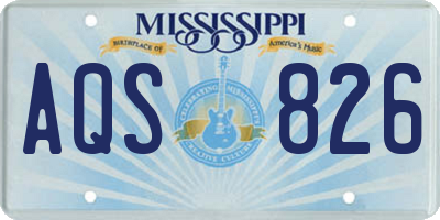 MS license plate AQS826