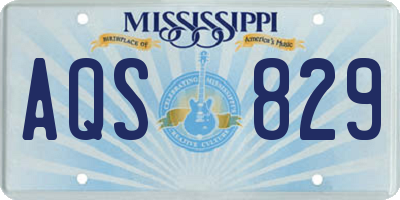 MS license plate AQS829