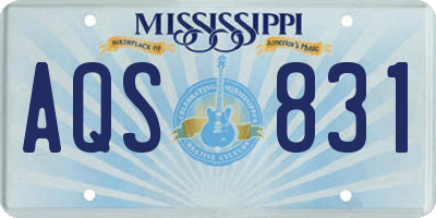 MS license plate AQS831