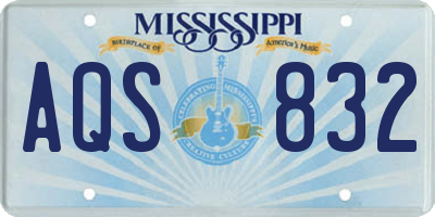 MS license plate AQS832