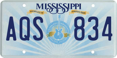 MS license plate AQS834