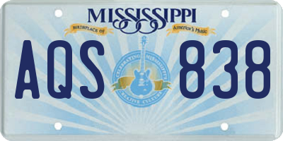 MS license plate AQS838