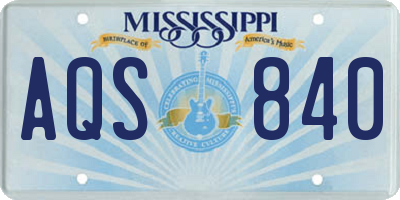 MS license plate AQS840