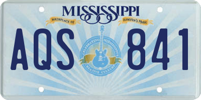 MS license plate AQS841