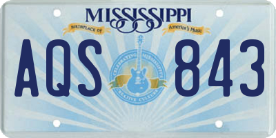 MS license plate AQS843