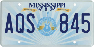 MS license plate AQS845