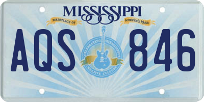 MS license plate AQS846