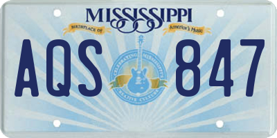 MS license plate AQS847