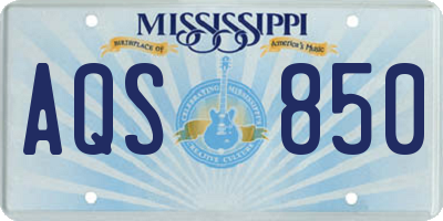 MS license plate AQS850