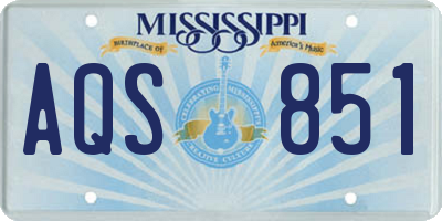 MS license plate AQS851