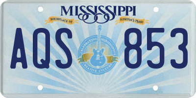 MS license plate AQS853