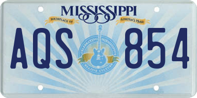 MS license plate AQS854