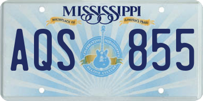 MS license plate AQS855