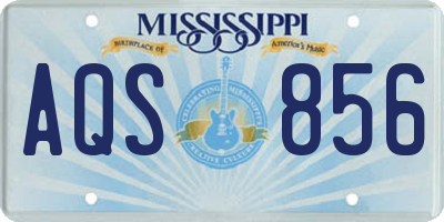 MS license plate AQS856