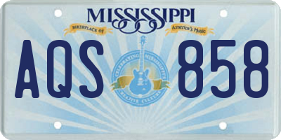 MS license plate AQS858
