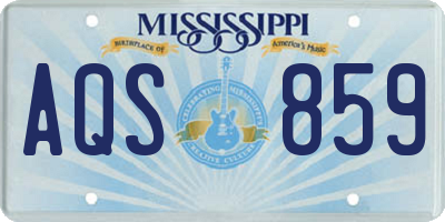 MS license plate AQS859