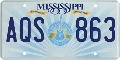 MS license plate AQS863