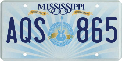 MS license plate AQS865