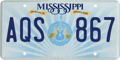 MS license plate AQS867