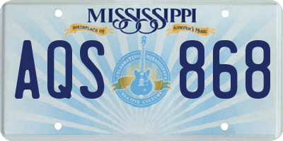 MS license plate AQS868