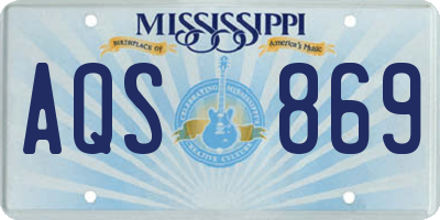 MS license plate AQS869
