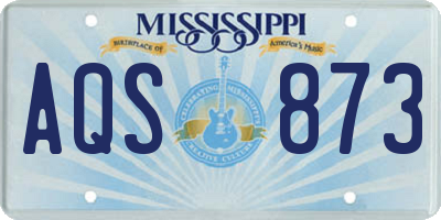 MS license plate AQS873