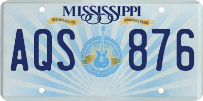 MS license plate AQS876
