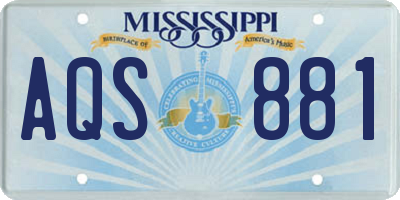 MS license plate AQS881