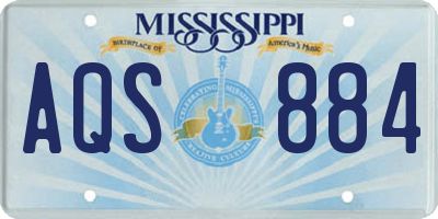 MS license plate AQS884