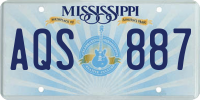 MS license plate AQS887