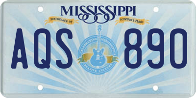 MS license plate AQS890